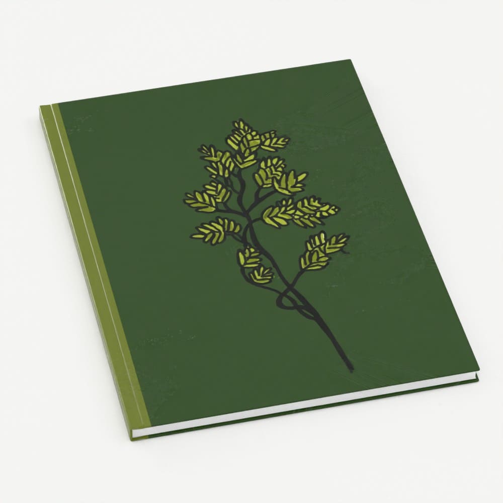 Carnet relié personnalisé et écoresponsable.